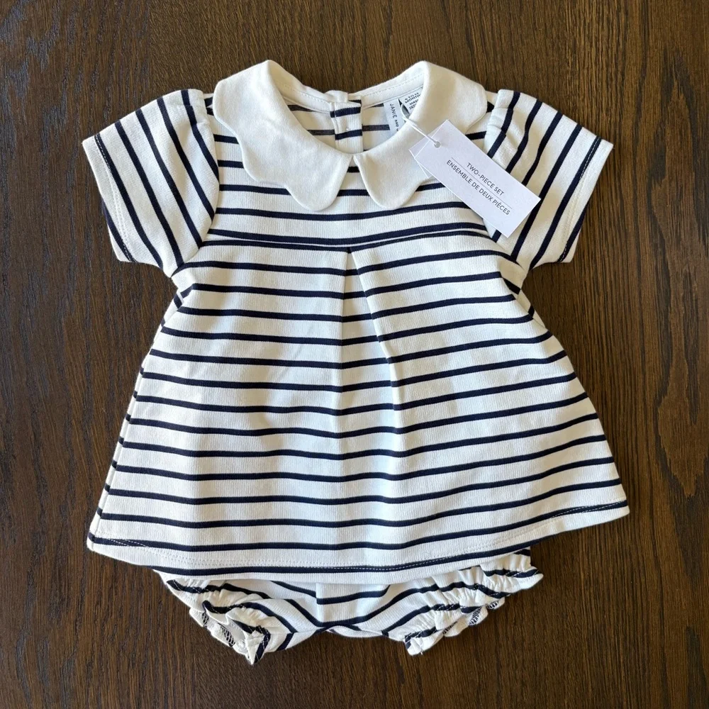 Janie and Jack Baby Scalloped Collar Ponte Matching Set - Picture 5 of 5